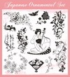 Japanese Traditional Ornaments Vector Set