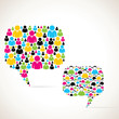 male and female message bubble stock vector