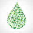 Water Drop with eco nature icons stock vector