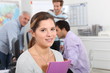 Young woman in the classroom