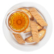 sweet white wine and italian almond cantuccini top view