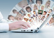 Computer keyboard and social media images