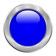 Bouton bleu avec contour métallique gris