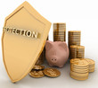 protection of finance. 3d  illustration on white background