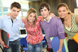 Students stood together in class