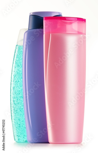 Photo: Plastic bottles of body care and beauty products Plastic bottles of body care and beauty products