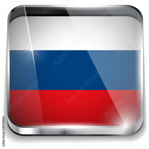 Vector: Russia Flag Smartphone Application Square Buttons Russia Flag Smartphone Application Square Buttons