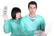 Two surgeons with a laptop