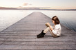 little girl reading a book