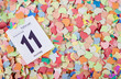 Konfetti mit Kalenderblatt Fasching 2013 I