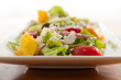 tomato, cucumber and feta salad with olive oil and lemon