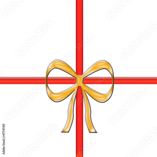 Photo: golden and red gift ribbon golden and red gift ribbon