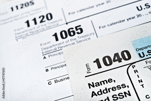 Photo: U.S. Income Tax Return forms 1040,1065,1120 U.S. Income Tax Return forms 1040,1065,1120