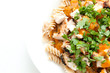 heirloom tomato sauce with diced chicken