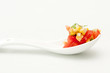 heirloom tomato salsa with corn, an amuse bouche appetizer