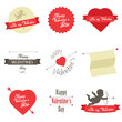Set of Valentine's Day red labels and badges