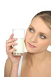 Woman with a glass of milk