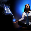 Business woman meditating