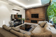 Modern living room with fireplace