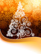 Christmas card with golden glowing.    EPS8