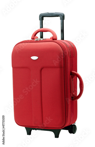 Photo: A convenient red luggage with three handles A convenient red luggage with three handles