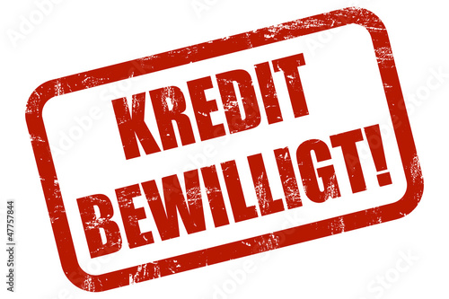 Illustration: Grunge Stempel rot KREDIT BEWILLIGT Grunge Stempel rot KREDIT BEWILLIGT