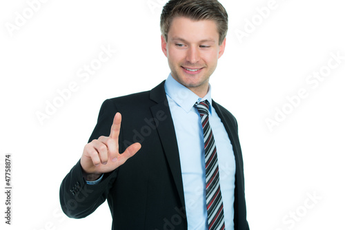 Photo: berater erklärt mit den fingern berater erklärt mit den fingern