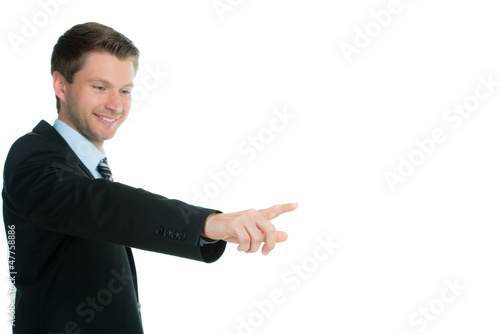 Photo: geschäftsmann erklärt mit den fingern geschäftsmann erklärt mit den fingern