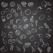 Set of fruits and vegetables icons
