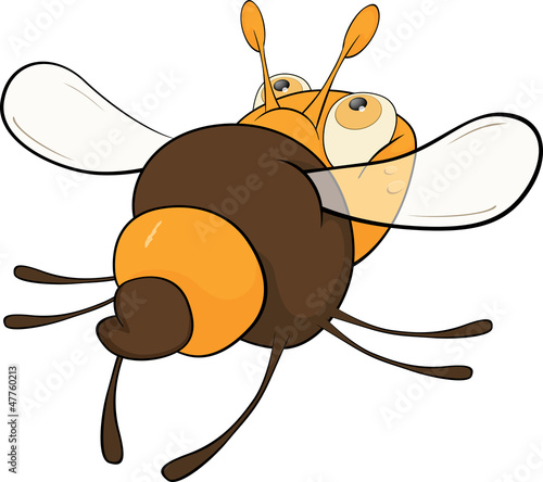 Vector: Departing bee. Cartoon Departing bee. Cartoon
