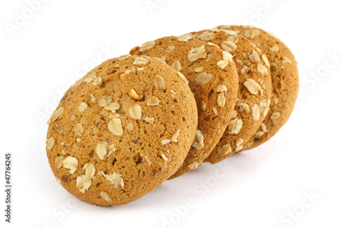 Photo: oatmeal cookie isolated on white oatmeal cookie isolated on white