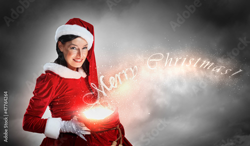 Photo: beautiful girl in santa costume beautiful girl in santa costume