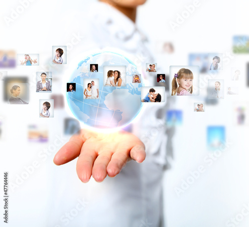 Photo: Planet as symbol of social networking Planet as symbol of social networking