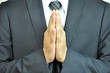 Businessman gesturing WAI or SAWASDEE - Thai greeting maner