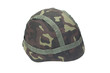 helmet with camouflaged cover isolated on white