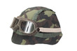 army helmet with goggles isolated on a white