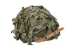 helmet with camouflaged cover isolated on white