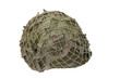 helmet with camouflaged cover isolated on white