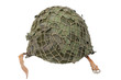helmet with camouflaged cover isolated on white