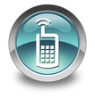Light Blue Glossy Pictogram "Cell Phone"