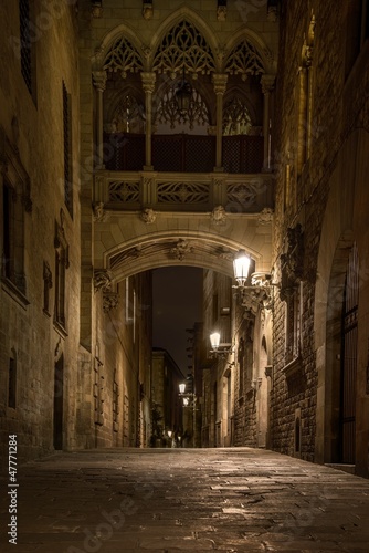 Photo: Bridge at Carrer del Bisbe in Barri Gotic, Barcelona Bridge at Carrer del Bisbe in Barri Gotic, Barcelona