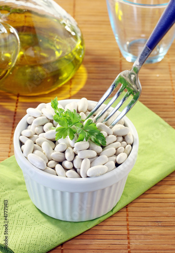 Photo: White beans on the table White beans on the table