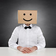 Man with Box and Smiley