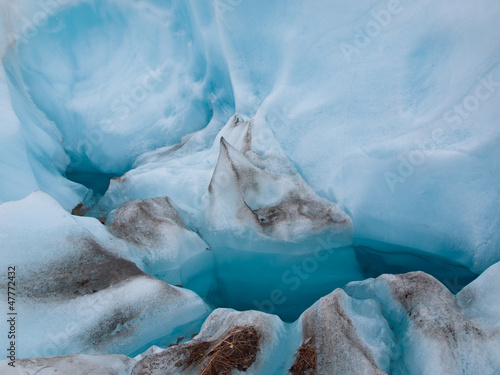 Photo: Detail of blue ice on a glacier Detail of blue ice on a glacier