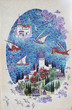 Miniature Painting Of The Maiden Tower,Istanbul