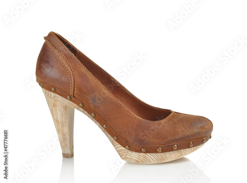 Photo: women shoe on white background women shoe on white background