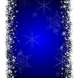 illustration de noel bleu foncé avec neige sur le côté
