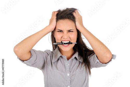 Photo: Isolated business woman Isolated business woman