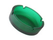Green ashtray. Isolated