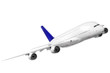 Modern airplane  on white.